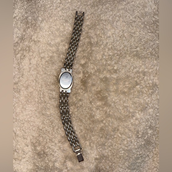 Vintage Shannon’s Melting Clock Watch | Surreal Asymmetrical Silver Timepiece - Picture 4 of 5